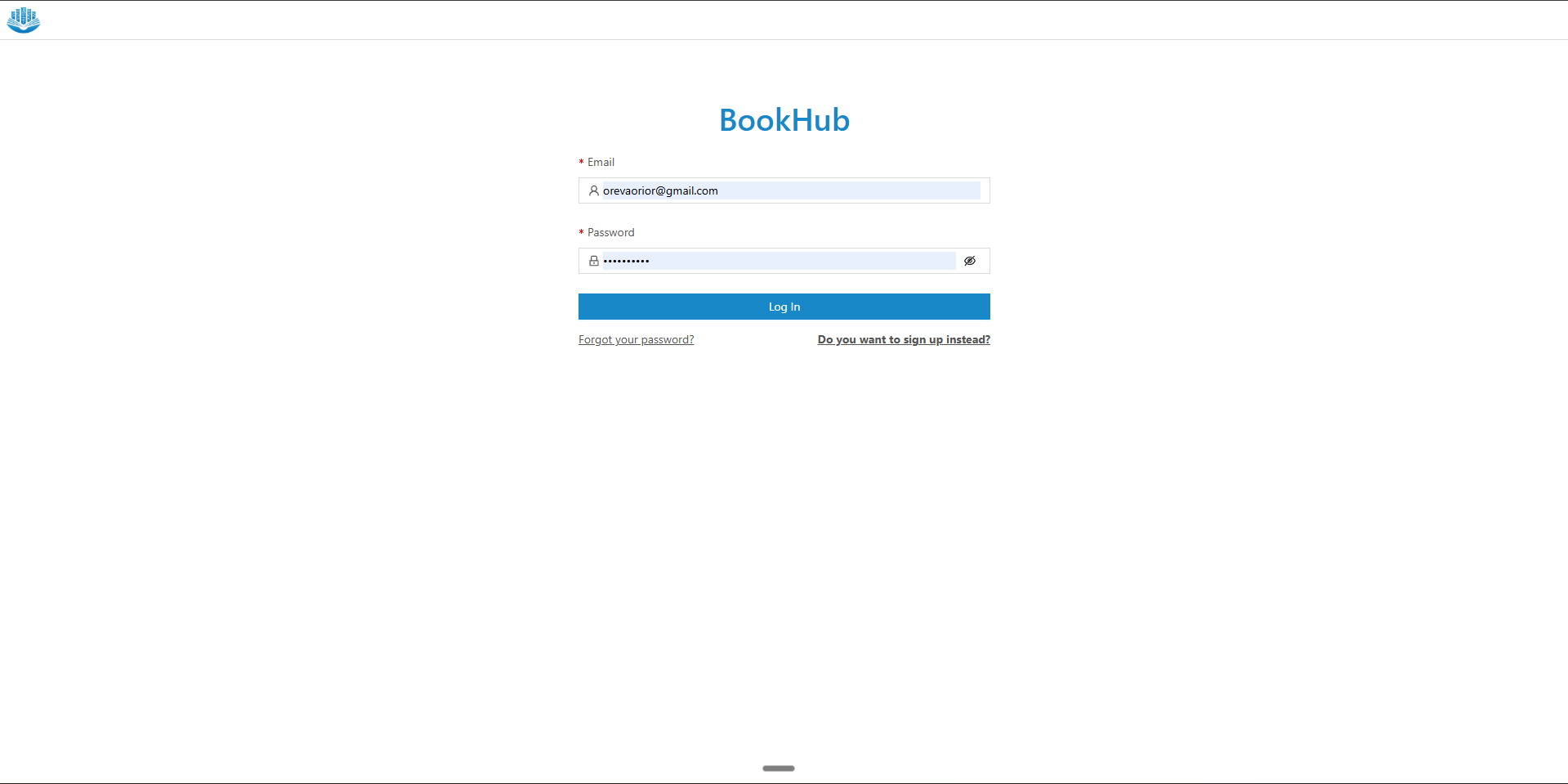 Bookhub current reader access screenshot.